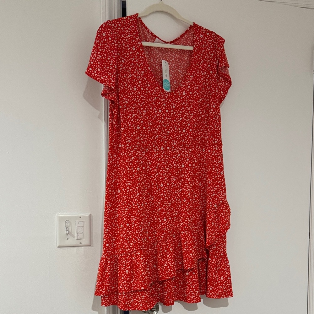 Red Floral Women's Dress